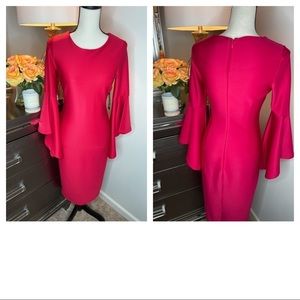 New York and Company Fuchsia Flare Arm Dress Size XSmall